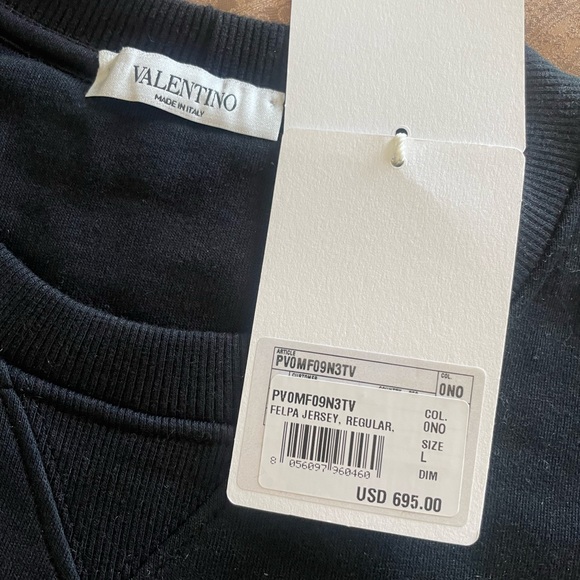 Valentino VLTN Print Men Black Jersey Jumper Sz L - Picture 3 of 9